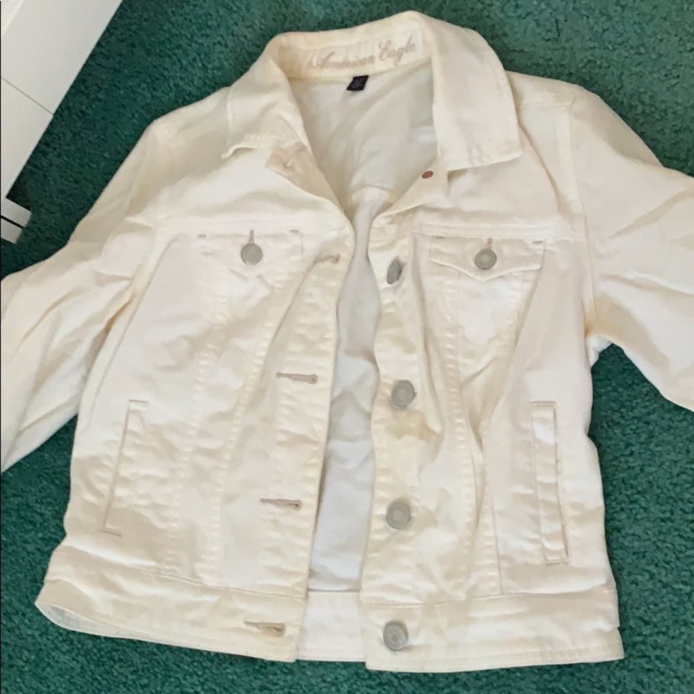 white jean jacket